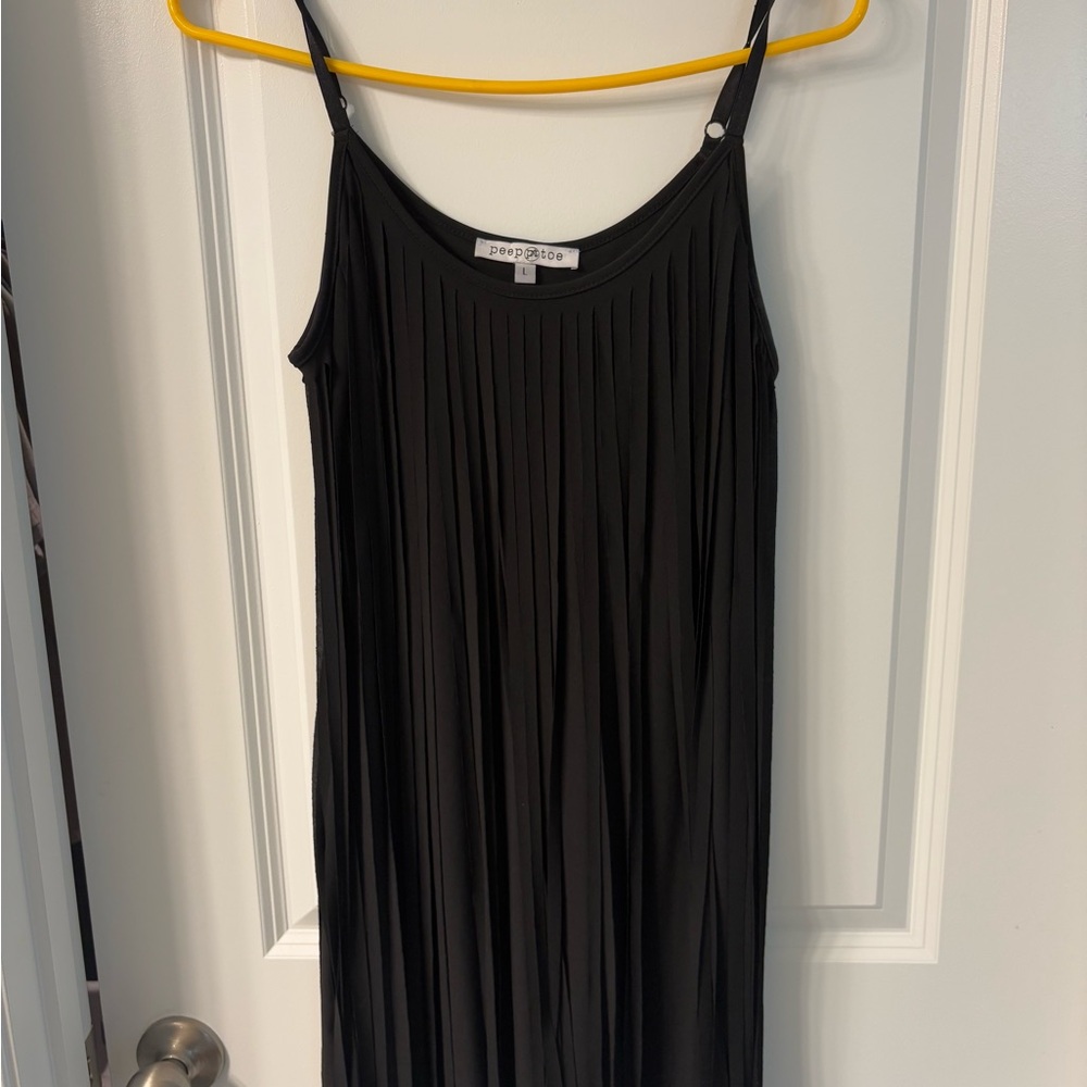Zara Black Pleated Mini Dress
